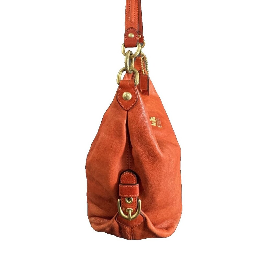 Coach Madison Women's High-quality Leather Hobo Shoulder Bag Burnt Orange - Picture 10 of 16